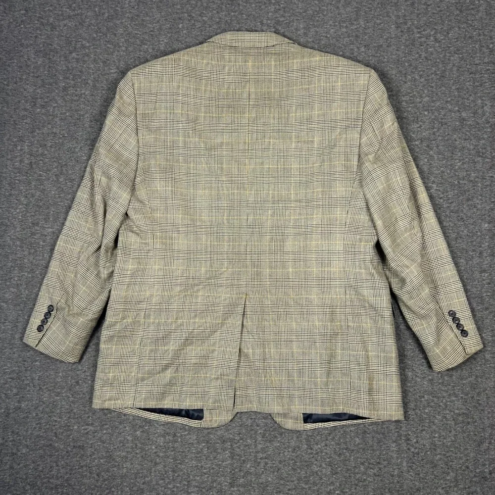 Brooks Brothers 346 Silk Blend Sport Coat Blazer Men's 46R Gray Wool Glen Plaid